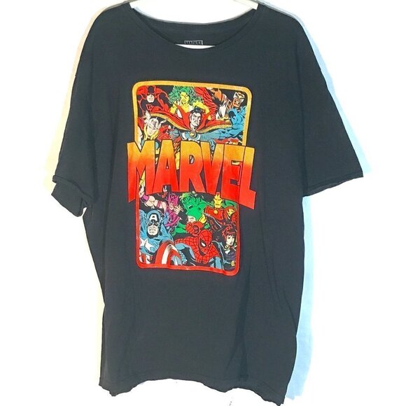Marvel Comics Superhero Black Short Sleeve Tee Shirt 3XL - Picture 1 of 6
